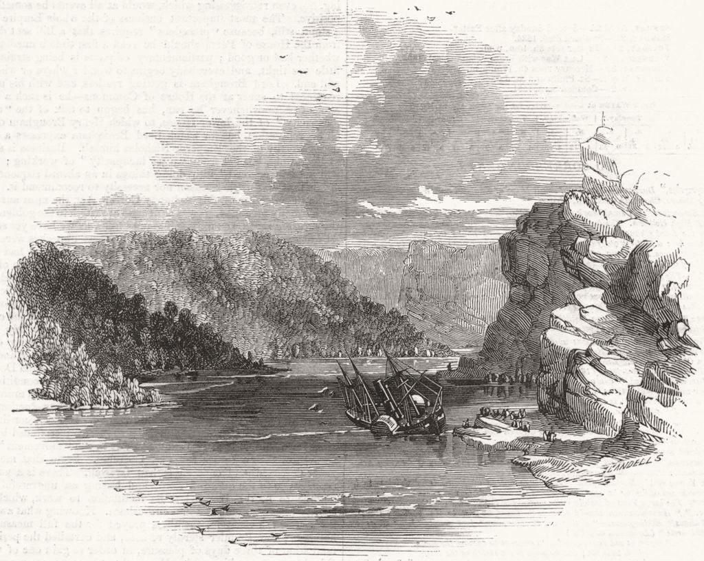SHIPS. Upset of the Jupiter steamer, in the severn 1846 old antique print